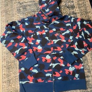 A Bathing Ape BAPE Blue Multi Camo Rare Size Xl